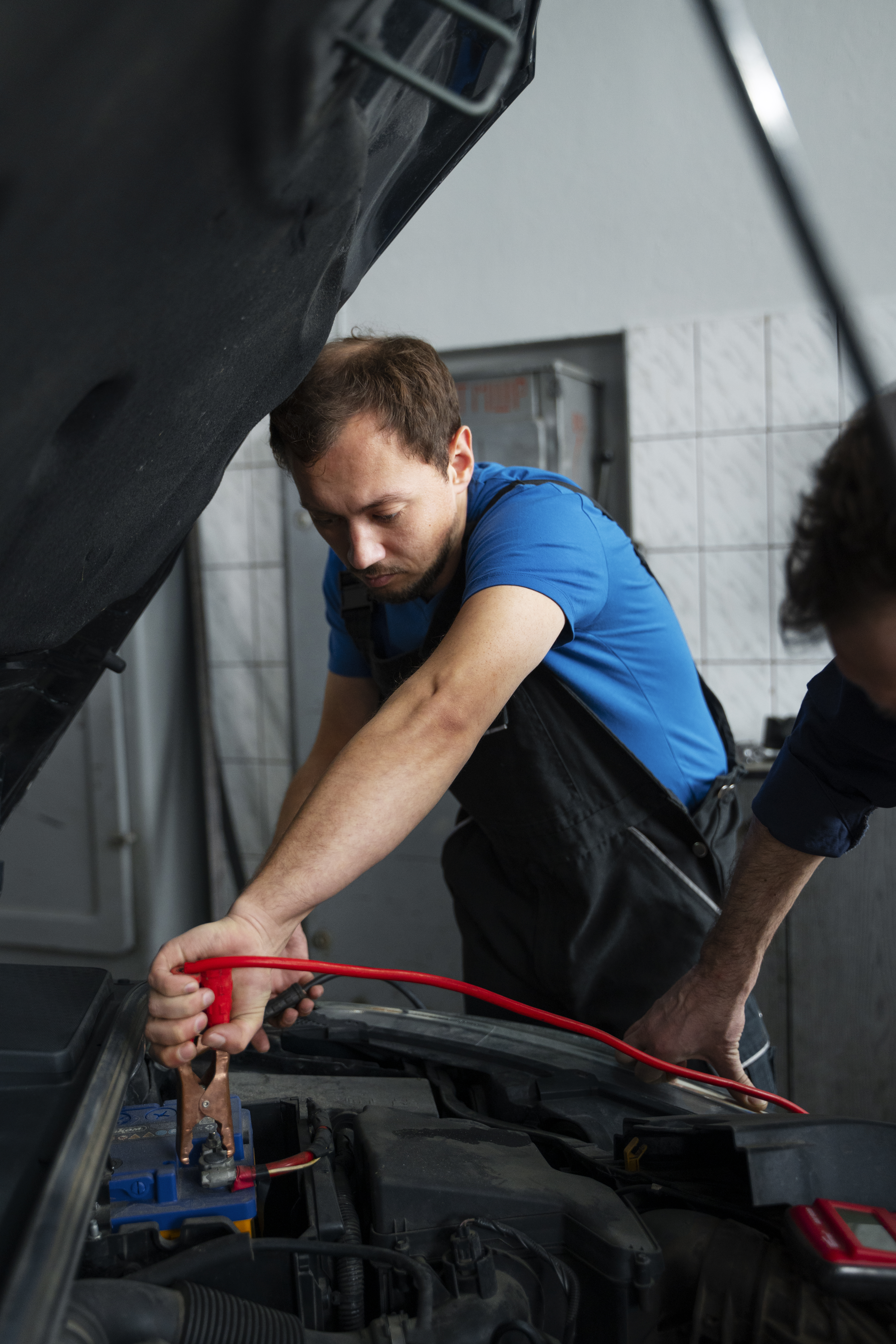 Male mechanic working